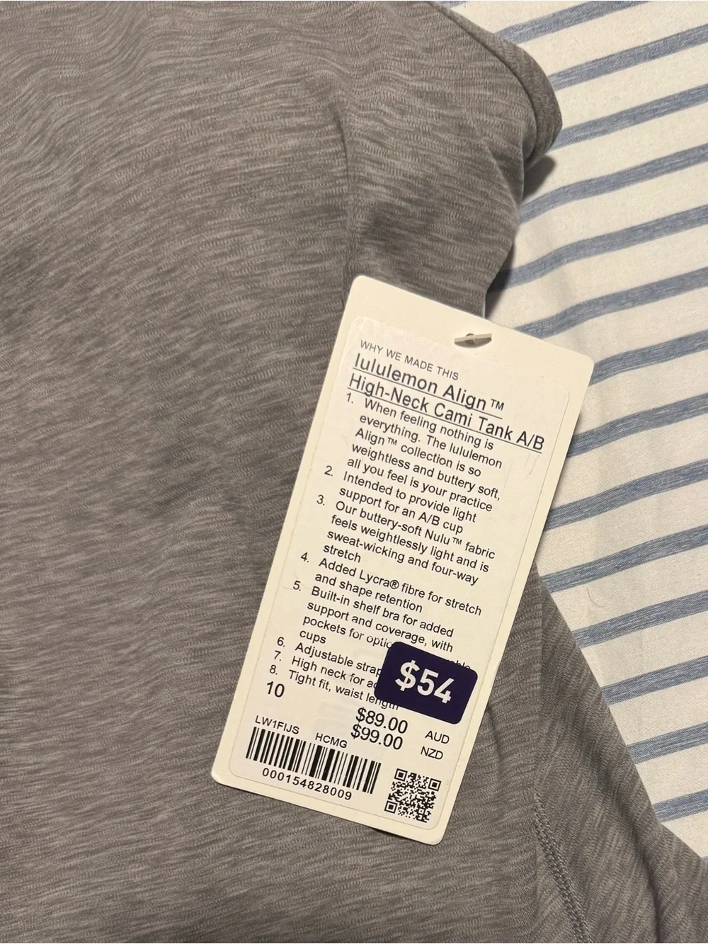 lululemon Align High-Neck Cami Tank A/B color: HCMG size 10 NWT